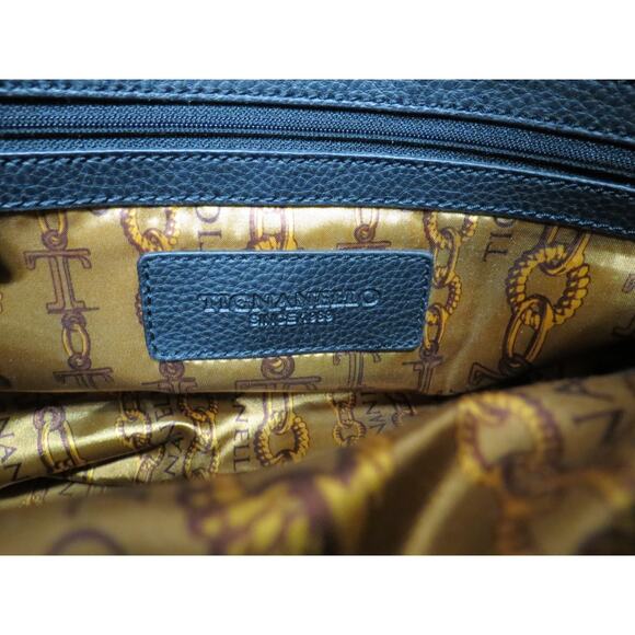 Tignanello Leather Suede Black Shoulder Bag w/ Side Zipper Expansion Expandable - Picture 7 of 11